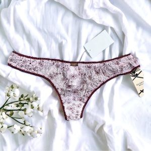 Dolls Kill Daydream Nation On My Mind Thong Mesh Lace White RED XS